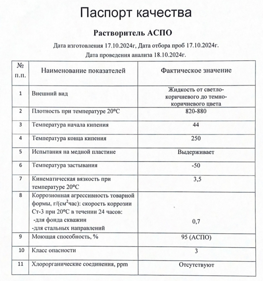 Растворитель АСПО от ООО ТПК "ПРОФИТ" Растворитель АСПО от ООО ТПК "ПРОФИТ"